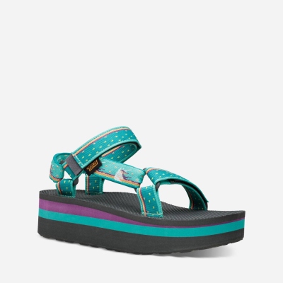 Teva Flatform Universal Women's Light Green Sandals CA49234 Canada Online